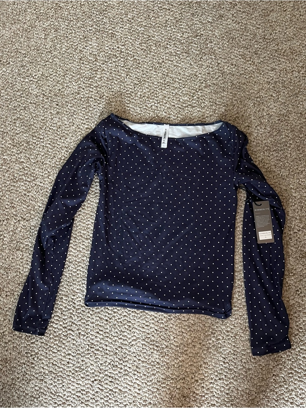 Women’s Navy Polka Dot Top